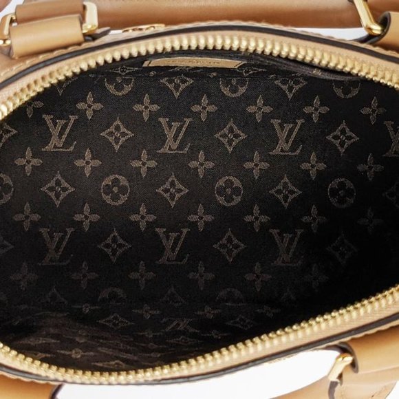 SOLD Louis Vuitton Alma Metal Monogram Bb Brown Camel Leather Satchel - Picture 6 of 9